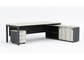 Rectangular Table with Return Cabinet